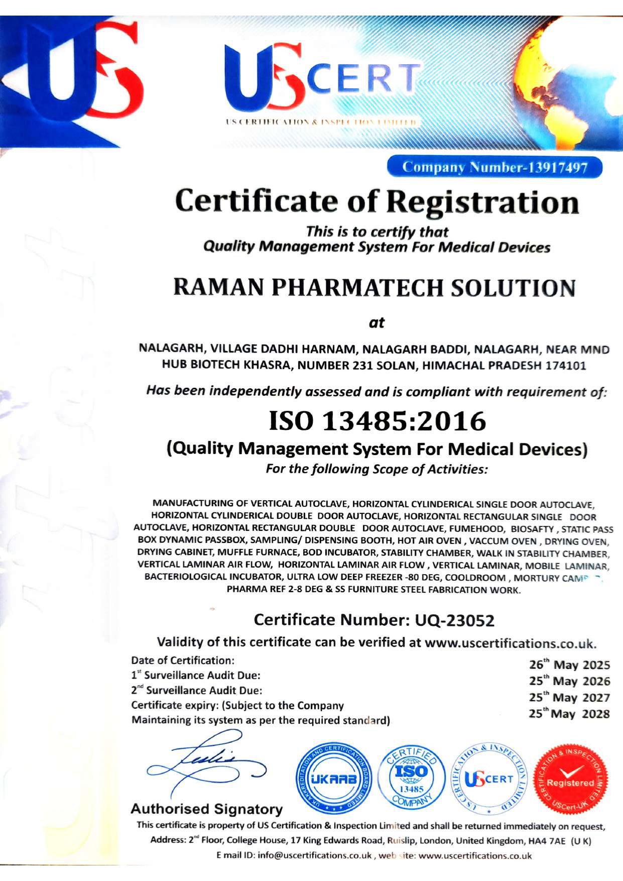 WHO GMP Certificate